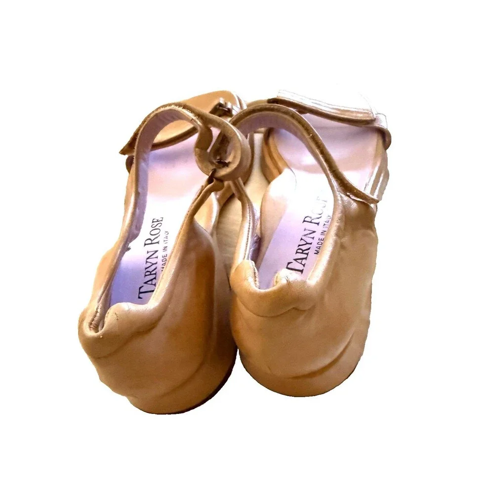 Taryn Rose Italy Tan Leather Strappy Platform Shoes Size 10M